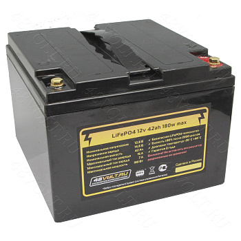 Аккумулятор LiFePO4 12v42Ah 180w max пластик